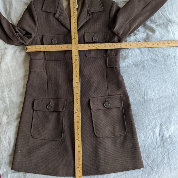 coat 4 brown MAX STUDIO vintage pockets buttons - Picture 3 of 7